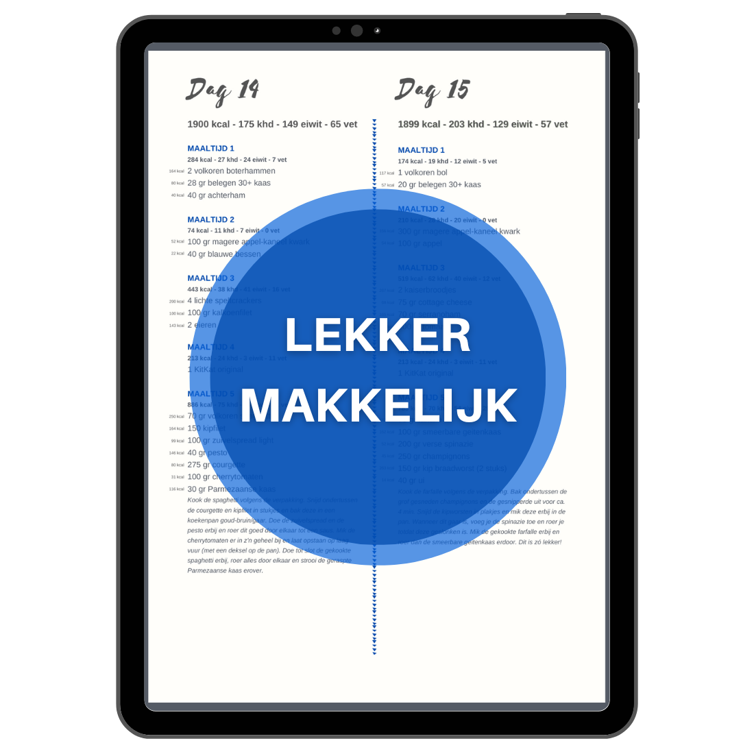 LEKKER MAKKELIJK Voedingsschema 1900 kcal