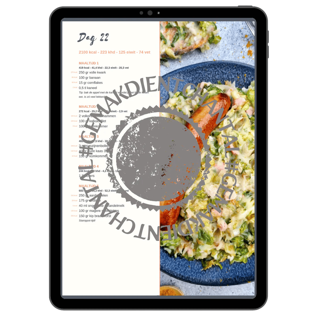 NÓG MEER #GEMAKDIENTCHANTAL - Voedingsschema 2100 kcal