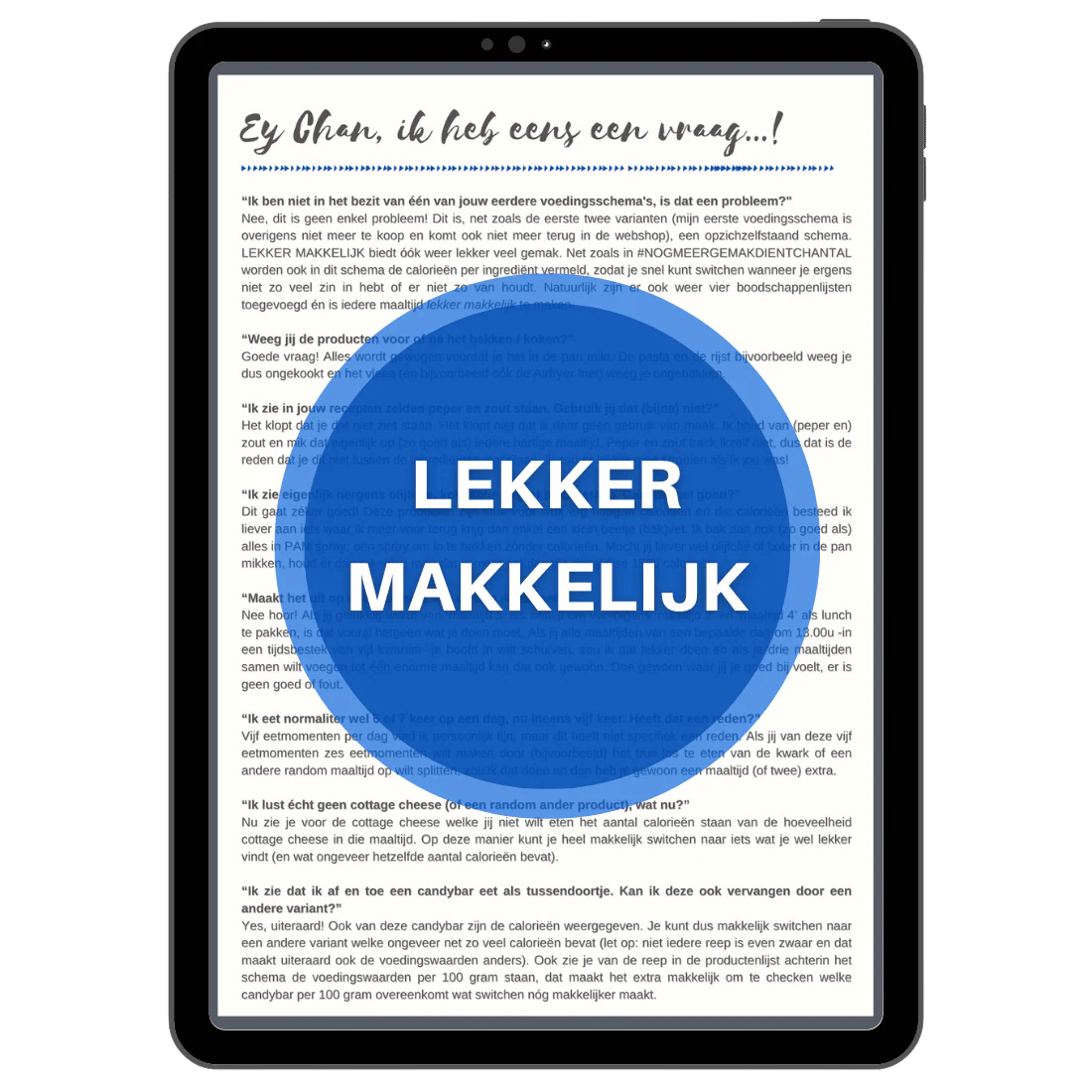 LEKKER MAKKELIJK Voedingsschema 1500 kcal