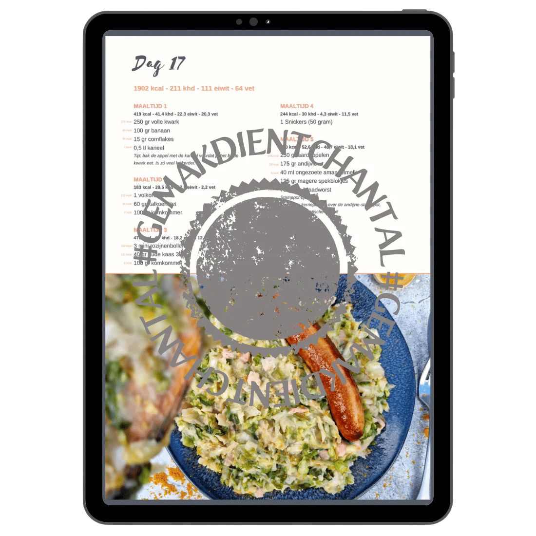 NÓG MEER #GEMAKDIENTCHANTAL - Voedingsschema 1900 kcal